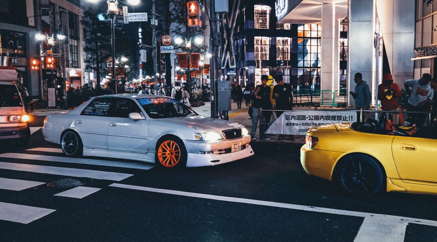 Japanese street with cars