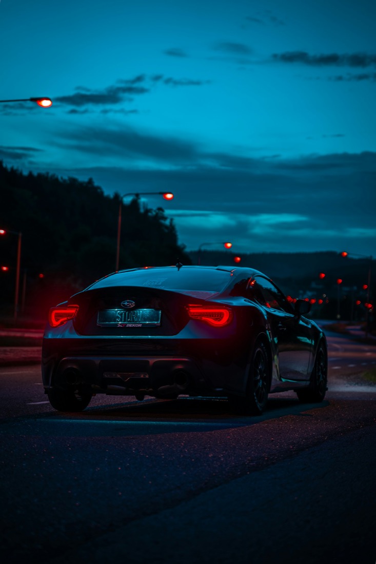 Dark coupe at dusk